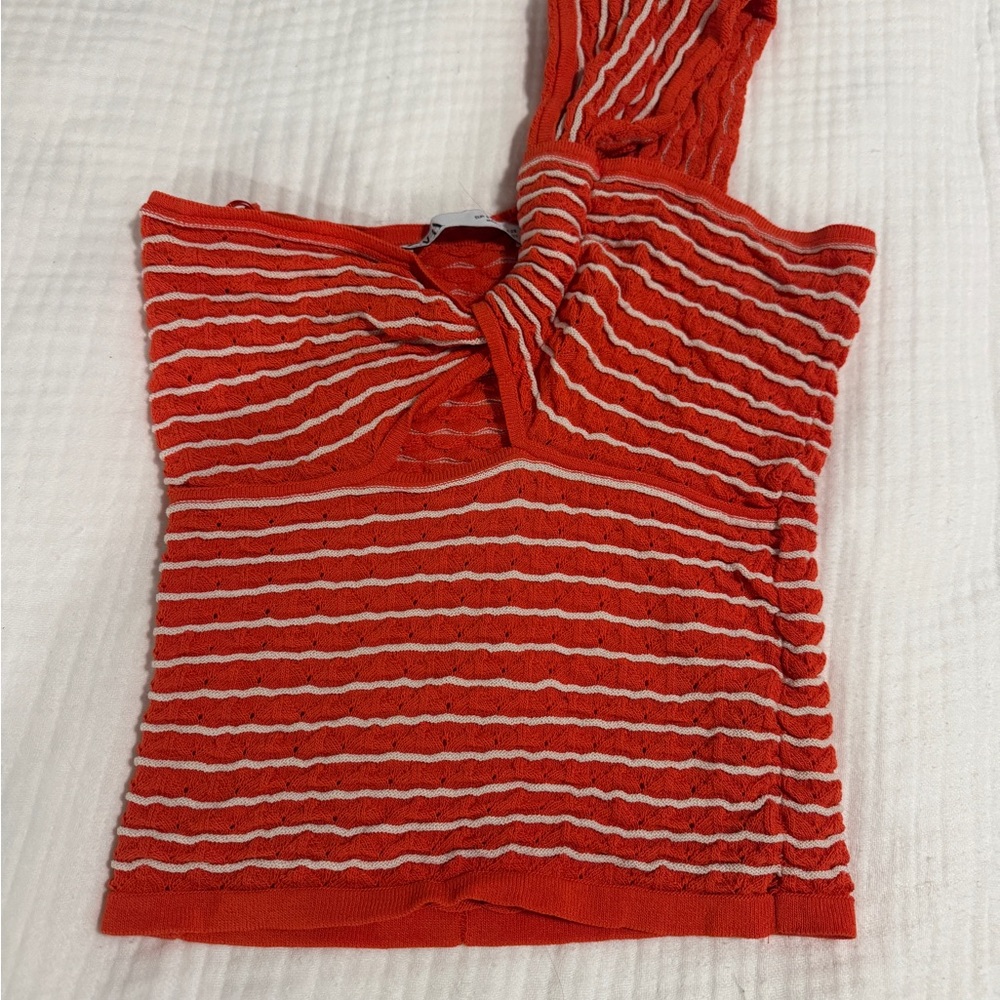 Zara Striped Red and White Top